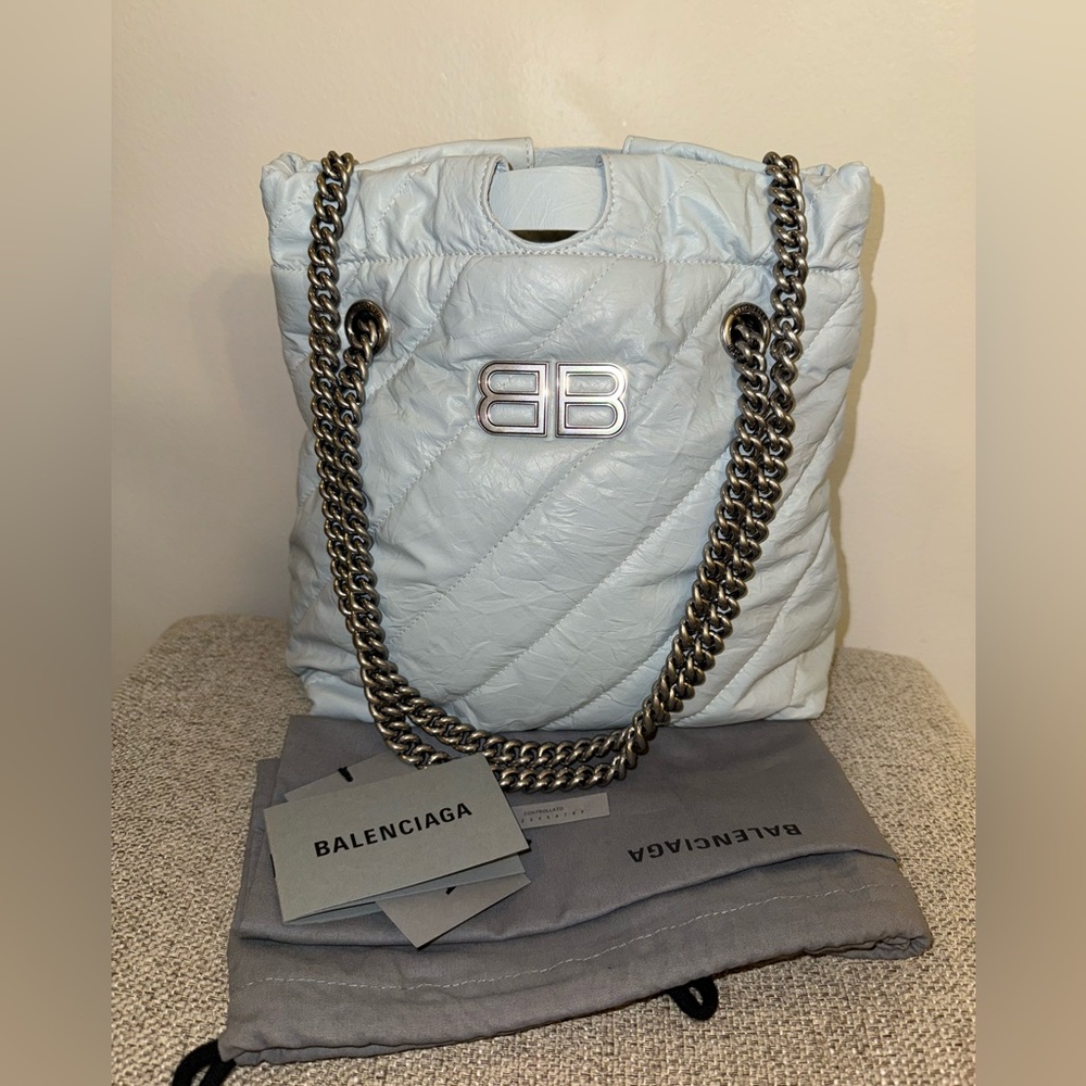 Balenciaga Sprayed Quilted Bag in Soft Powder Blue